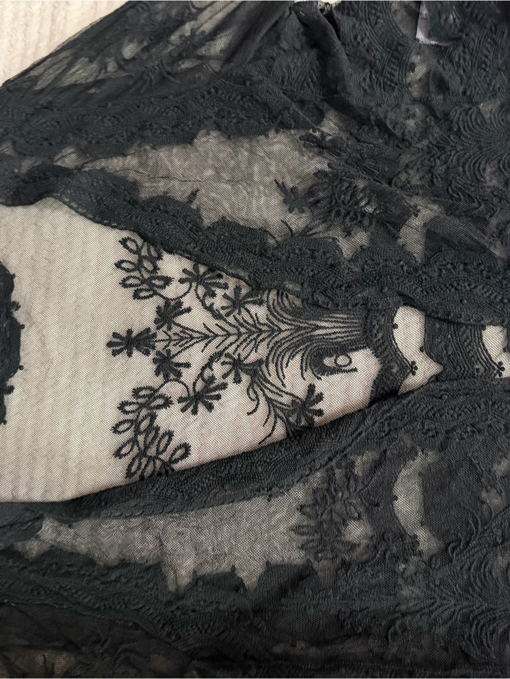 Rabbit Rabbit Rabbit Black Lace Sheer Cropped Cardigan - Picture 3 of 4